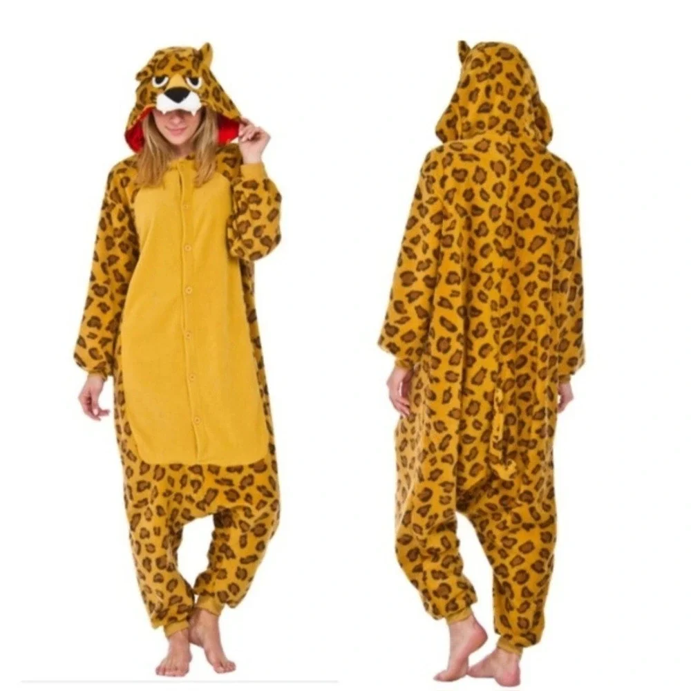 NWT Critter Costume Hooded One Piece Unisex Cheetah Oversize One Size Loungewear